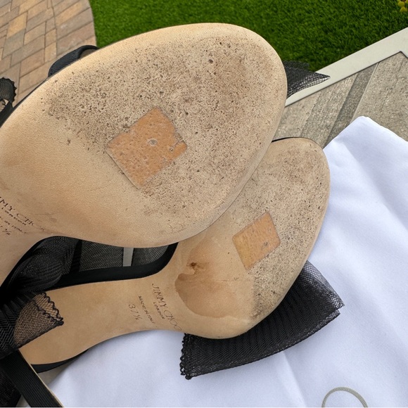 SOLD Jimmy Choo Aveline 100 Asymmetric Grosgrain Sandal Heel - Picture 14 of 15